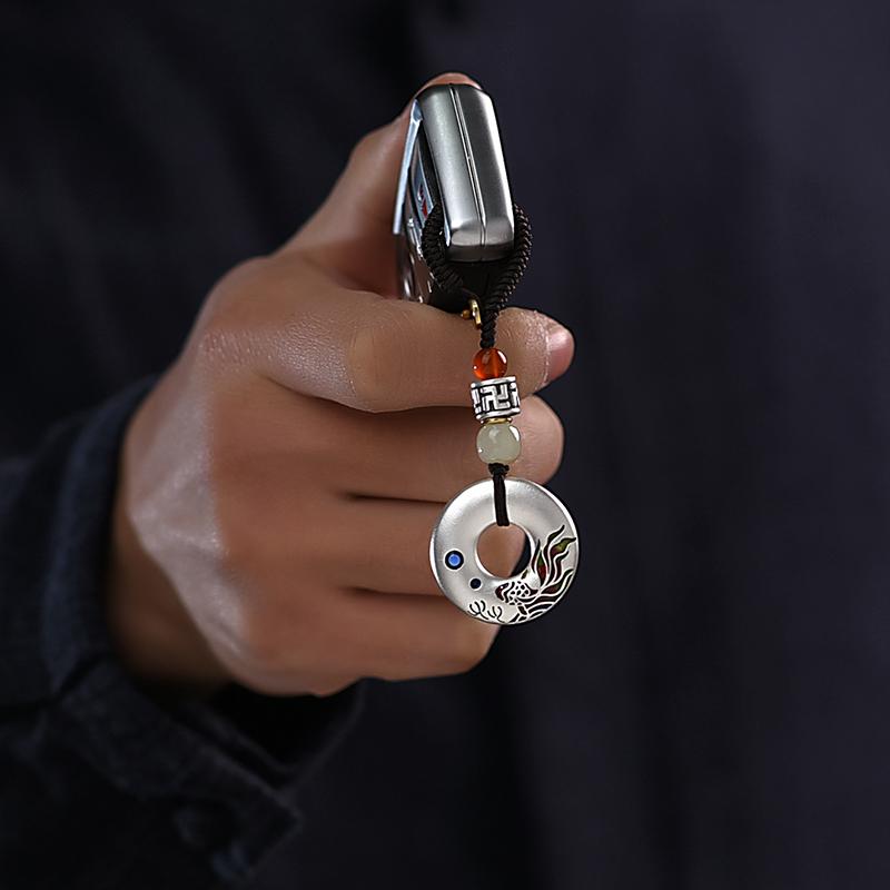 鯉 ネックレス ペンダント アクセサリー レディース メンズ アイテム キーホルダー ストラップ エスニック 孔雀 ビジュー 紐|フロントップ店