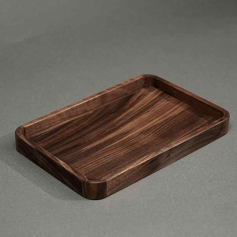 木製 トレー おしゃれ カフェ 手作り 北米 ブラックウォールナット 無垢材 家庭用 長方形 収納 レトロ シンプル ナチュラル 普段使い プレゼント コンパクト