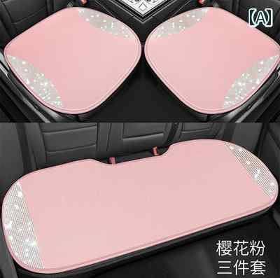 座席 シート カバー 車 内装 ドレスアップ 通気性 通年 背面 クッション 取付け簡単 バックル 滑り止め ピンク 紫 緑 ラメ キラキラ かわいい ３点セット 5,963円