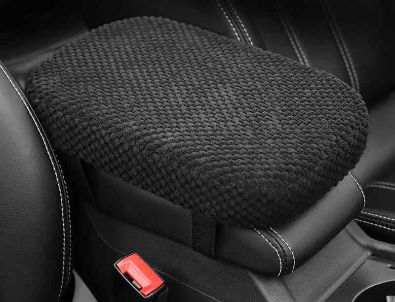 車 アームレスト クッション カー用品 肘置き パッド レザー 滑り止め 装飾 アクセサリー インテリア シンプル おしゃれ 黒 グレー 茶 チェック柄