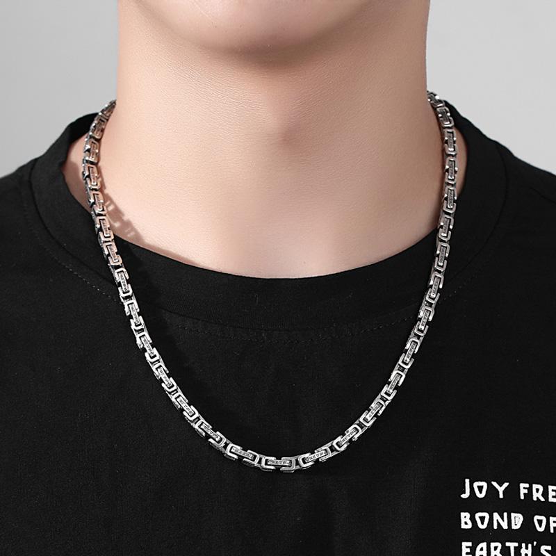 チェーン ネックレス メンズ 大人 スターリングシルバー S925 六字真言 マントラ 文字 ドラゴン 龍 太い アクセサリー 小物 レトロ エスニック アジアン おしゃれ かっこいい ストリート 個性 韓国 普段使い お出かけ プレゼント|フロントップ店