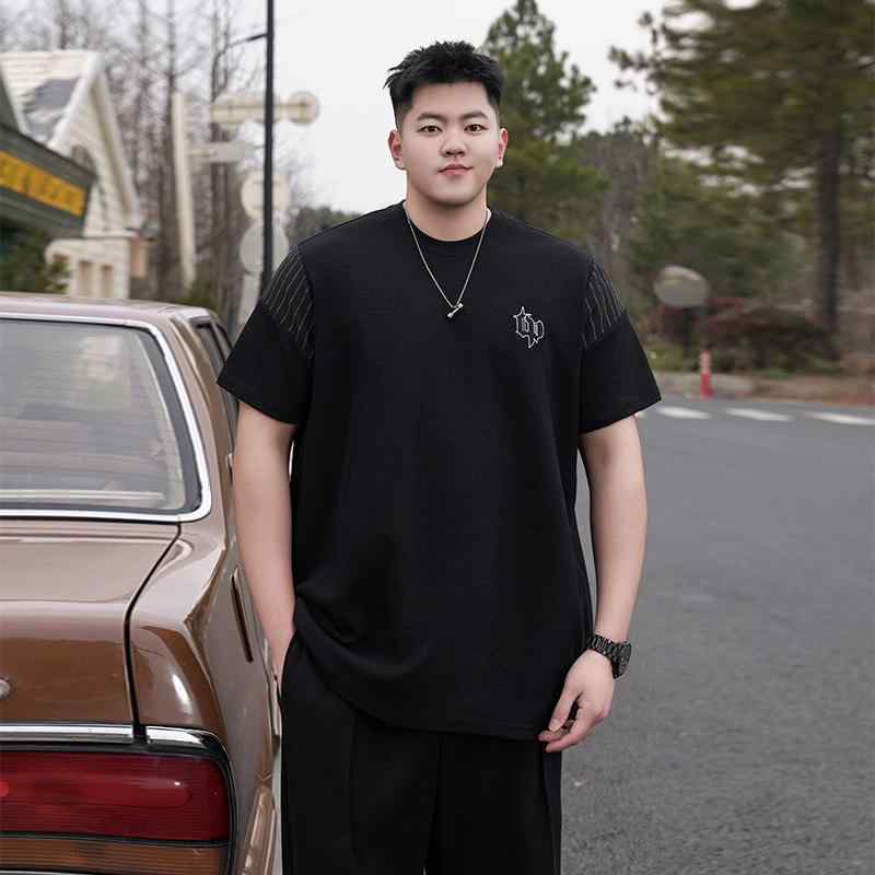 Tシャツ メンズ おしゃれ 大きいサイズ 夏 ワッフル 半袖 クルーネック ステッチ切り替え ゆったり カジュアル