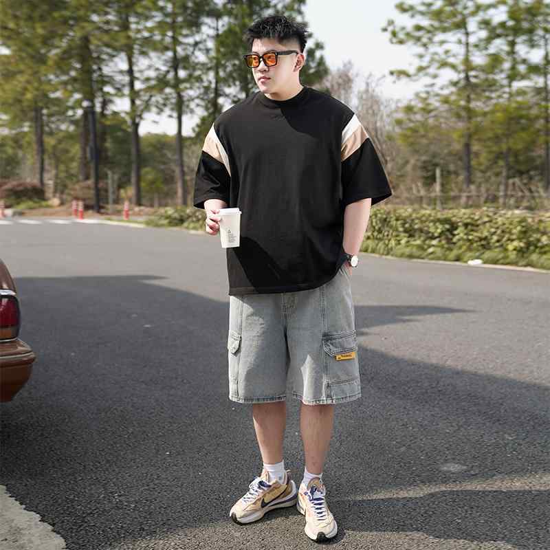 Tシャツ メンズ おしゃれ 大きいサイズ 夏 ゆったり 半袖 配色切り替え カジュアル