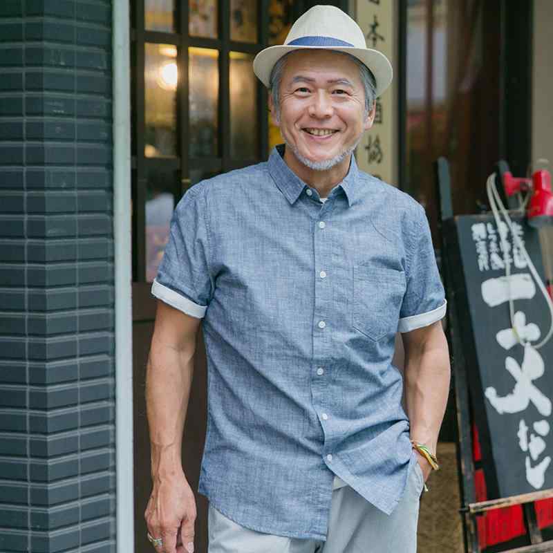 シニア 半袖 シャツ メンズ 春夏 ゆったり 60代 カジュアル 紳士服 誕生日 父の日 ギフト 綿 吸湿性 通気性 おしゃれ お出かけ 大きいサイズ デニム 青