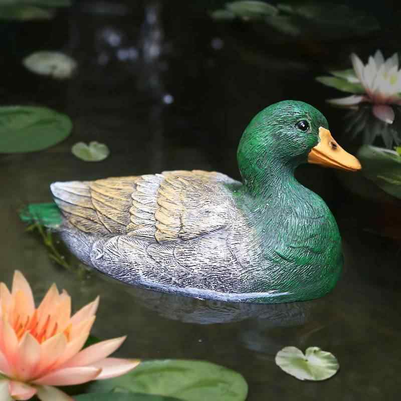 池 置物 樹脂 フローティング 鳥 カモ アヒル 屋外 庭園 噴水 装飾 ロックガーデン オーナメント 園芸 雑貨 カントリー おしゃれ リアル