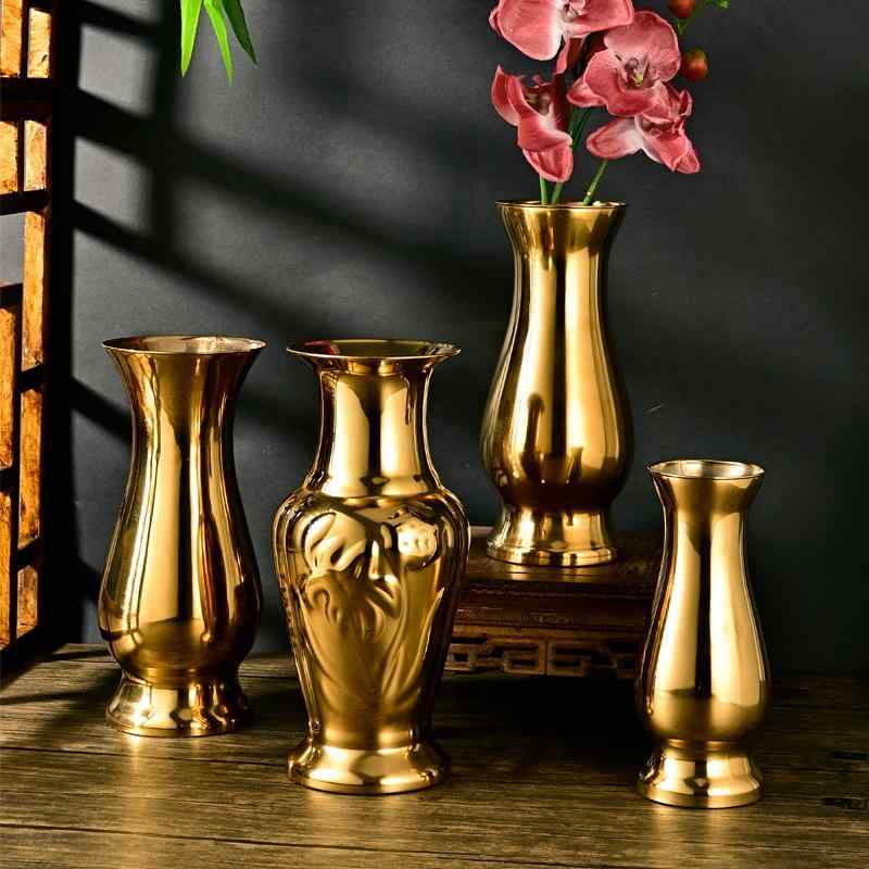 楽天市場】真鍮色 シャビー 金色 ゴールド 陶器 一輪挿し 3個セット