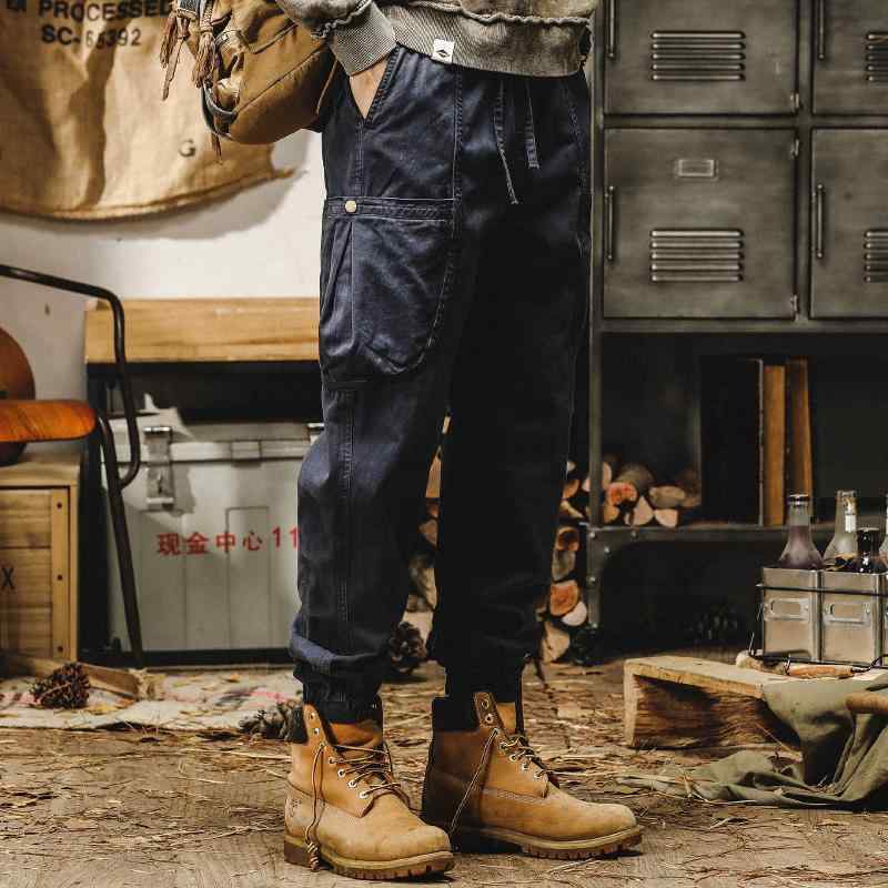 カーゴパンツ メンズ 春秋 ボトムス アメリカン ゆったり 大きいサイズ 裾しぼり 作業ズボン 多ポケット レジャー アウトドア シンプル カジュアル 黒 青 キャメル