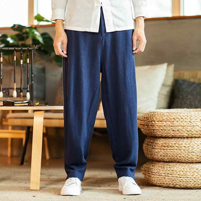 テーパードパンツ メンズ 大きいサイズ ゆったり 厚手 春秋 ロング チャイナ風 大人 普段使い 外出用 カジュアル シンプル 無地 黒 カーキ グレー
