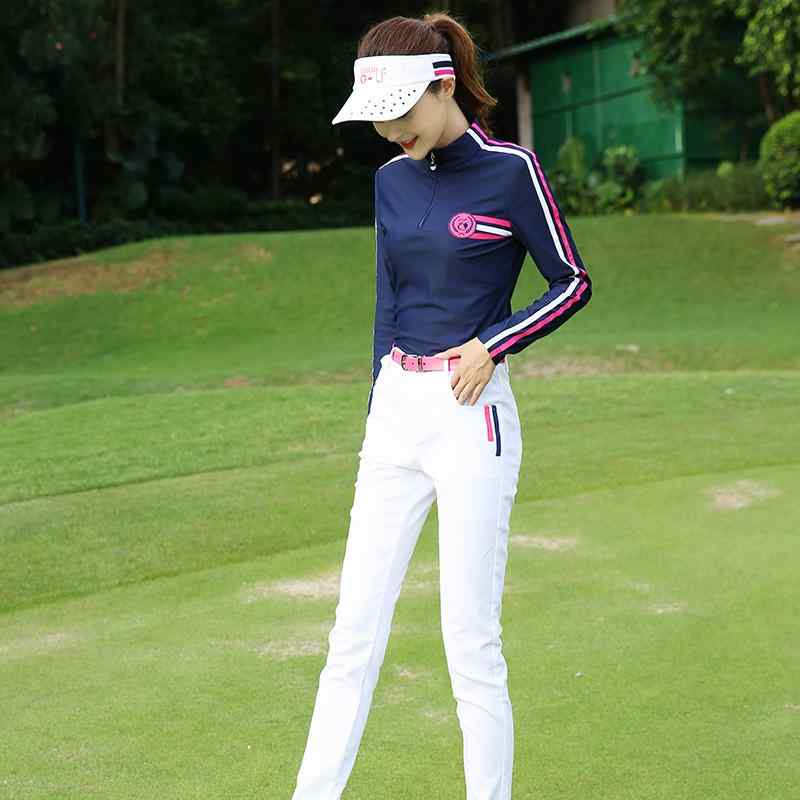 ゴルフウェア レディース 大きいサイズ 春夏 パンツ セットアップ トップス 長袖 スポーツ ボトムス スリム フィット おしゃれ ハーフジップ ブルー ホワイト｜フロントップ店 10,701円