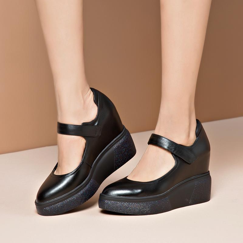 ウェッジソール パンプス インヒール 春夏 疲れにくい 歩きやすい レディース ストラップ ハイヒール 10cm レザー 楽ちん 快適 滑り止め 通気性 浅口 美脚 ポインテッドトゥ カジュアル シンプル ブラック ホワイト|フロントップ店