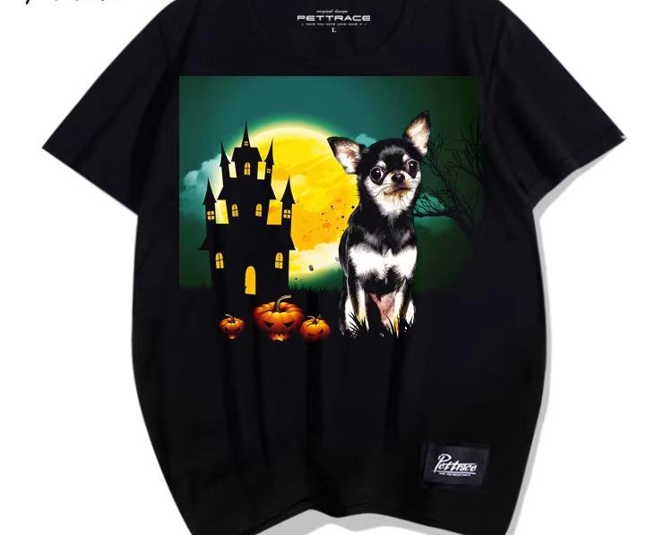 刷り上げる 犬Ｔシャツ メンズ レディース 半袖 今めかしい 心地好い ゆったり 馬鹿でかい大いさ 好一対 男女兼用 チワワ 夏 猥りがわしい ラウンドのど首 綿 黒いこと