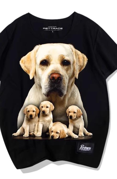 刷り上げる 犬Ｔシャツ メンズ レディース 半袖 今めかしい 心地好い ゆったり 馬鹿でかい大いさ 小わっぱ用 身寄り トップス ラブラドルレトリバー 夏 ラウンドのど首 綿 好一対 黒いこと