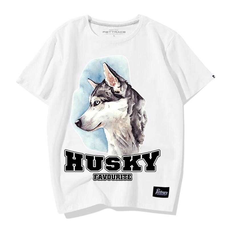 Tシャツ 犬 ハスキー 半袖 メンズ レディース 大人 おしゃれ カジュアル 黒 アニマル プリント 夏 ラウンドネック ルーズ ゆったり コットン トップス アメカジ 大きいサイズ カップル ペア お揃い 愛犬 ホワイト グレー 4,430円