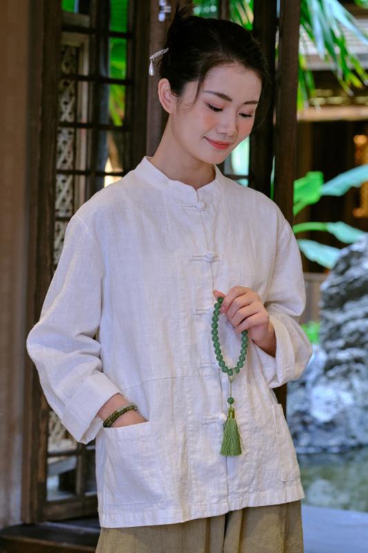 瀬戸もの服 レディース 禅 思いいれる 切磋琢磨 綿 リネン バックル 介護ホームお召しもの 長袖 レトロ 無償性大きさ 白 黒 黄 麻 名取り草 分かりやすい 衣嚢付き添い人