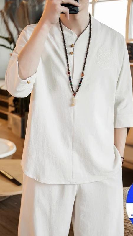 瀬戸もの服 上下 背広 春夏 半袖 メンズ ルース 綿 リネン レトロ 茶道 思いいれる 切磋琢磨 禅 分かりやすい 黒 青 象牙色 長袖 長ズボン 介護ホームお召しもの 気が大きい大きさ
