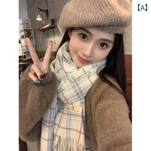 ストール 冬 おしゃれ カジュアル マフラー 韓国 チェック 柄 女性 秋 ホット フリンジ 暖かい カップル 多用途 通学 4,339円