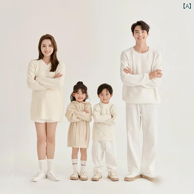 身寄り お一揃い 活動写真 映画化用 お召しもの 服 韓国 身寄り 映し絵 制作室 催し物 不死化 ありの実ルック リンクコーデ スウェーター 分かりやすい 心地よい 白