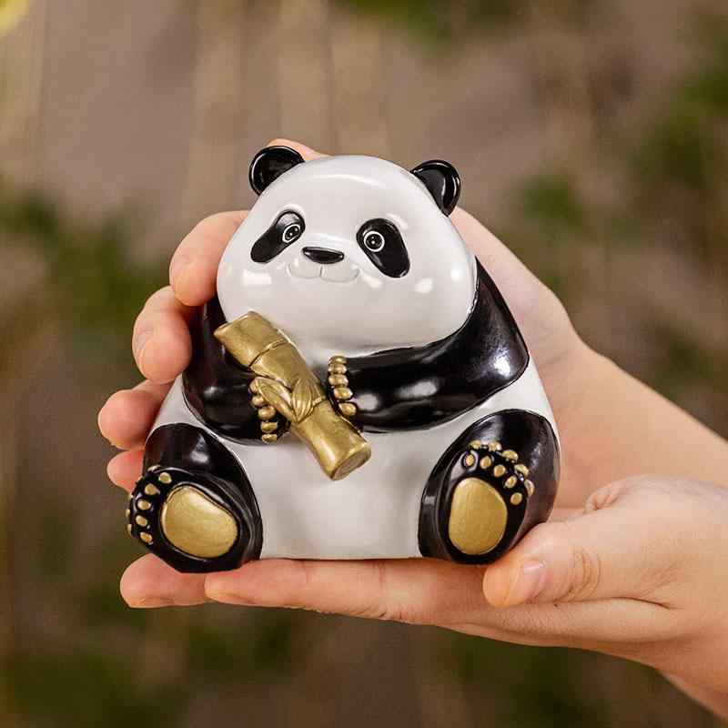 飾りつけ 金管楽器製 ジャイアントパンダ 竹 オブジェ 事務机とっ始め 卓上 部屋の入り口飾りつけ 愛くるしい 毛の荒物 毛の荒物画題 中華風 かざり付ける品