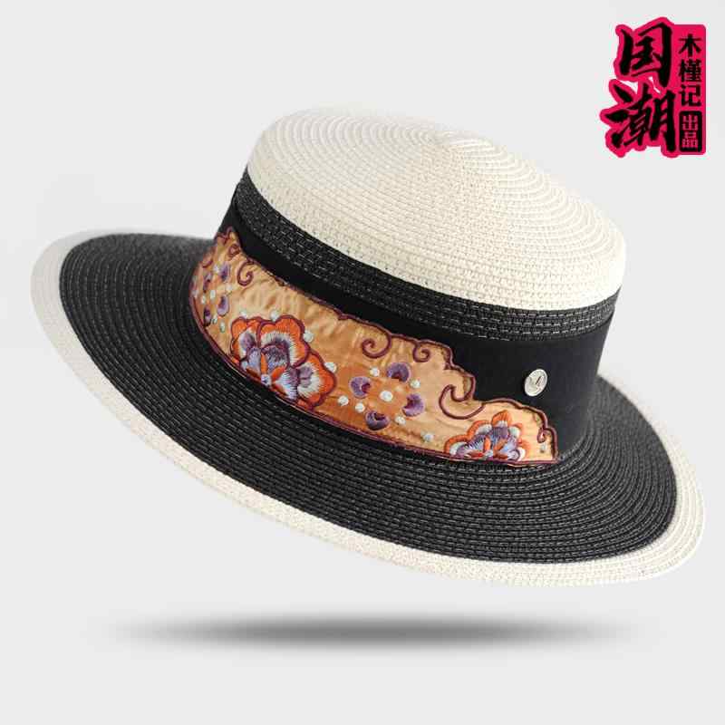 ハット レディース 帽子 おしゃれ 麦わら エスニック 刺繍 花柄 ビーチ 春夏 多目的 日焼け防止 旅行