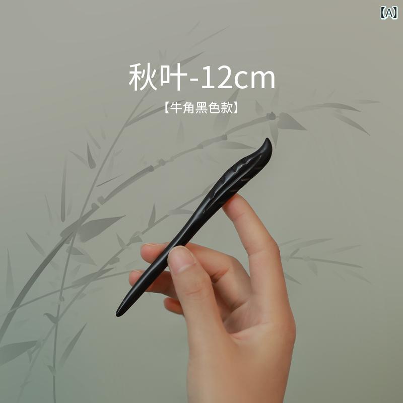 かんざし 一本 大人 レディース チャイナ風 レトロ シンプル ヘアアクセサリー ピン まとめ髪用 普段使い 葉モチーフ おしゃれ｜フロントップ店