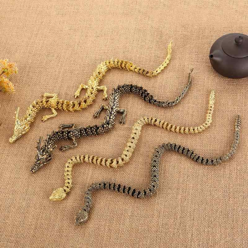 置物 インテリア レトロ 真鍮 ドラゴン 蛇 大きめ 立体 ヘビ 装飾品 可動 ジョイント 工芸 オブジェ 卓上 オーナメント玄関 リビング 書斎 かっこいい 彫刻 繊細 金
