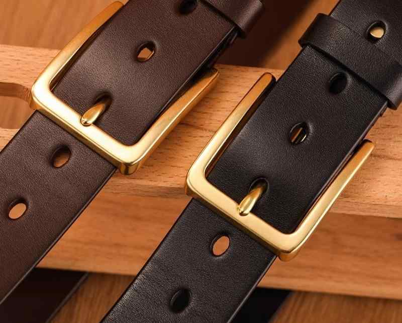 ベルト メンズ 革 真鍮 ピンバックル 耐久性 引き締め ウエストバンド おしゃれ 上品 柔らかい 滑らか カジュアル ジーンス ビジネス 幅広 黒 茶