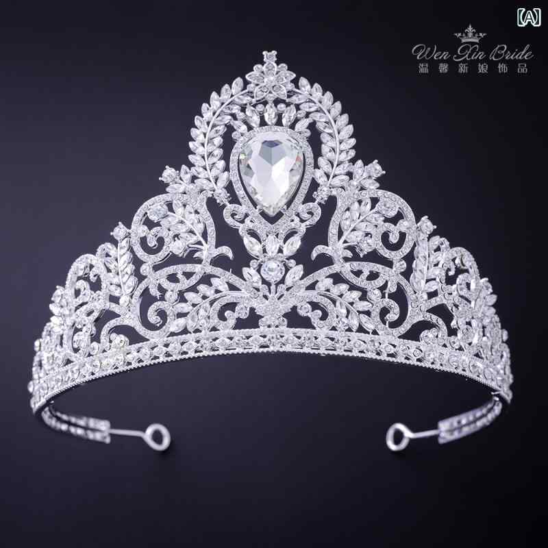 ヘアアクセサリー 結婚式 ウェディング 韓国 ラインストーン 合金 メッキ クラウン ゴールド シルバー パーティー新婦 シンプル キラキラ 華やか きれいめ プレゼント
