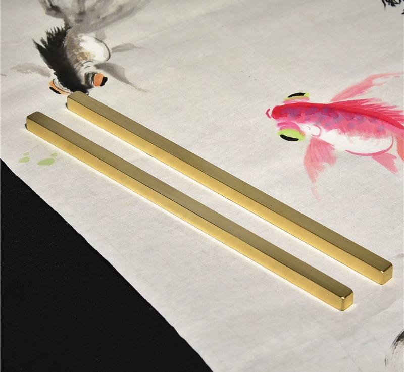 文鎮 おしゃれ 真鍮 長方形 光沢 2本セット 書道 絵画 本押さえ 文房具 コレクション シンプル 無地 プレゼント 誕生日 記念日
