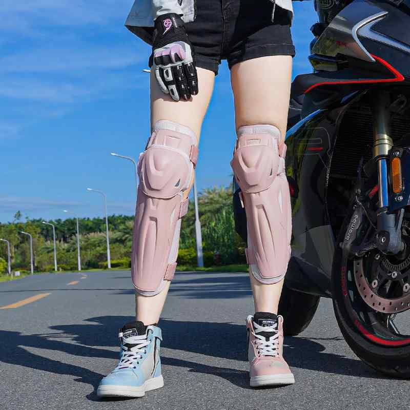 バイク 膝カバー 秋冬 男女兼用 すね ひざ プロテクター レッグウォーマー 防風 防寒 耐摩耗性 保護 反射材 裏地付き 厚手 暖かい オートバイ スクーター ツーリング シンプル おしゃれ 黒 白 ピンク