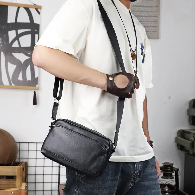 レザー バッグ ショルダー メンズ 斜め掛け 大人 おしゃれ 革 タンニン なめし 牛革 通勤 ポータブル 小さめ