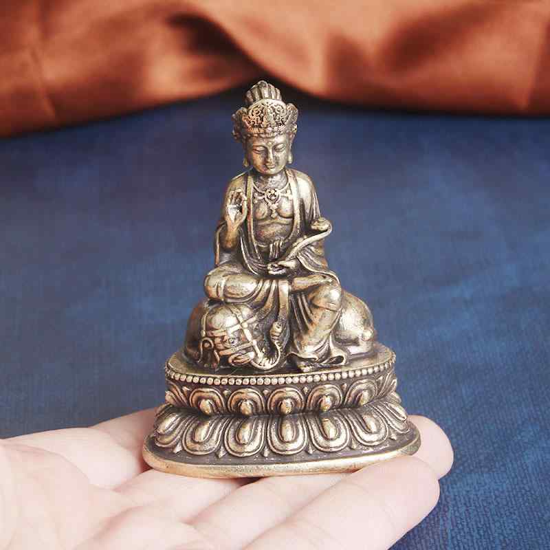置物 インテリア 真鍮 菩薩 像 卓上 装飾 観音 工芸品 レトロ ブロンズ 銅 軽量 精巧 小さめ リアル リビング 玄関 レイアウト