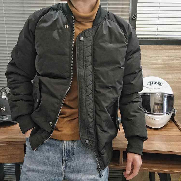 ブルゾン メンズ MA-1 フライトジャケット 秋冬 中綿 厚手 防寒 ストリート カジュアル ショート丈 ジップアップ リブ仕様 マルチポケット グリーン カーキ ブラック