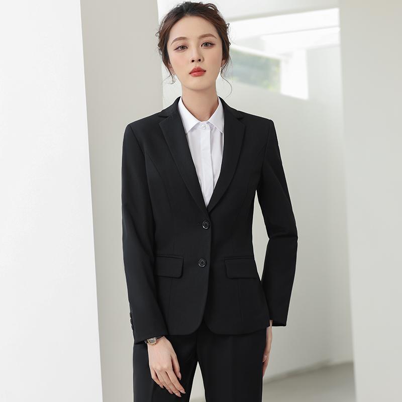 ジャケット レディース ビジネス フォーマル スーツジャケット ブレザー オフィス 通勤 事務服 春秋 紺 ネイビー ポリエステル 再生 スリム ノッチドラペル シングル|フロントップ店