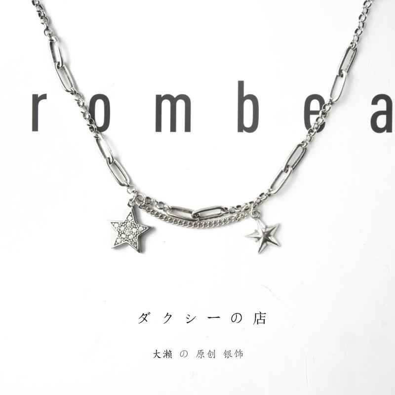 ネックレス レディース S925銀 星 レイヤード 鎖骨ネックレス 軽やか 上品 シンプル 韓国風 デイリー ツイストチェーン 夏 シルバーアクセサリー