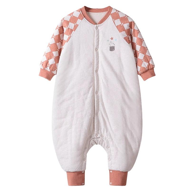 ベビー スリーパー 新生児 赤ちゃん 秋冬 冬用 厚手 綿 コットン あったか 暖か 柔らか ふわふわ ロンパース型 カバーオール 足 寝冷え防止