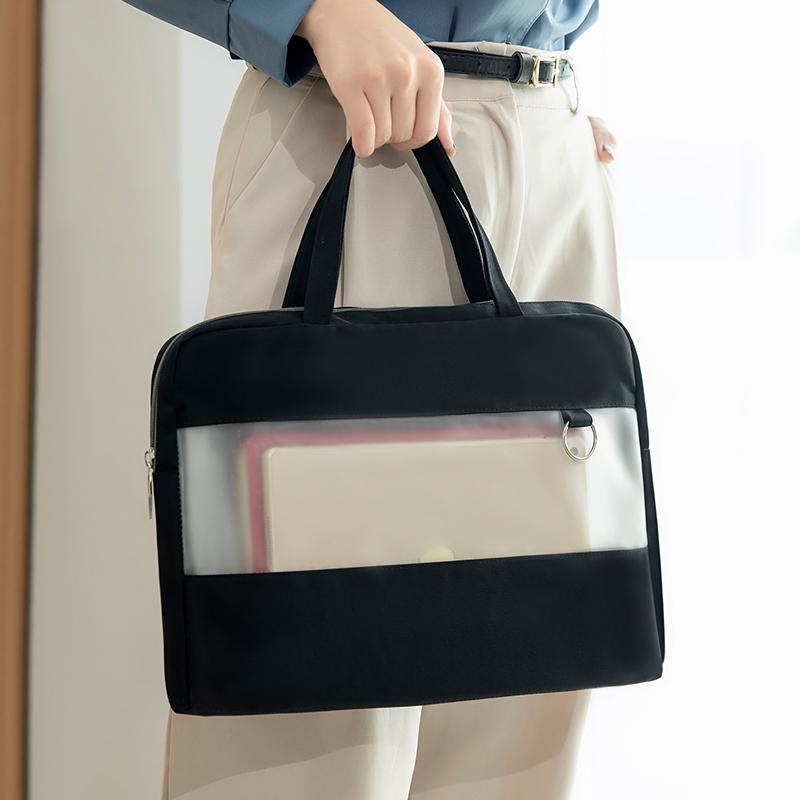 ビジネスバッグ 男女兼用 通勤 通学 オフィス 書類 資料 ファイル A4 キャンバス キャンバス トートバッグ 手提げ ブリーフケース 大容量 軽量 ファスナー PC収納 ブラック グレー ピンク