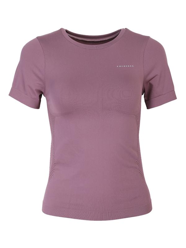 Tシャツ レディース 半袖 吸汗速乾 ストレッチ タイトフィット ヨガ ランニング ジム トレーニング スポーツウェア トップス ナイロン コンプレッションウェア 春夏 パープル ブラック キャラメル ピンク
