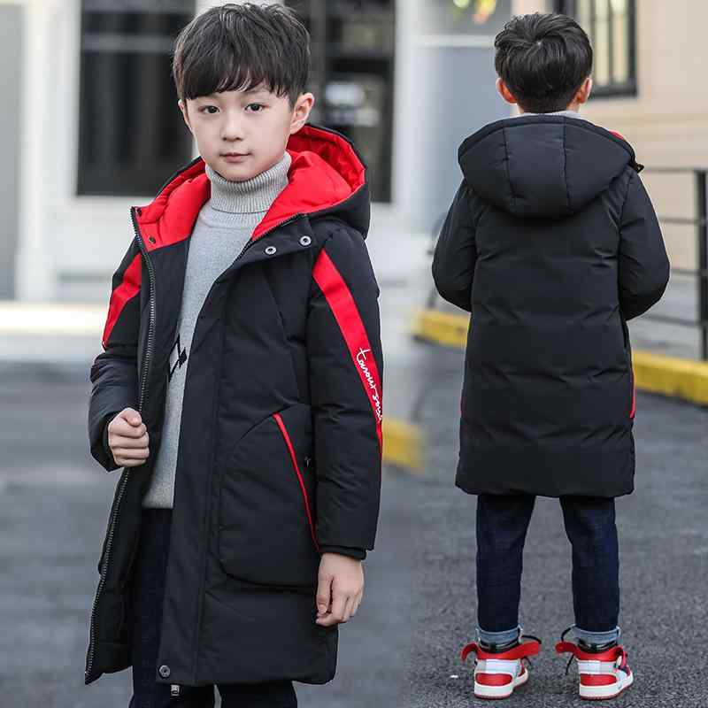 中綿コート 男の子 キッズ 秋冬 厚手 暖かい ミドル丈 フード ジッパー カジュアルスタイル アウター 防寒着 ポリエステル ブラック ワインレッド グリーン 子供服