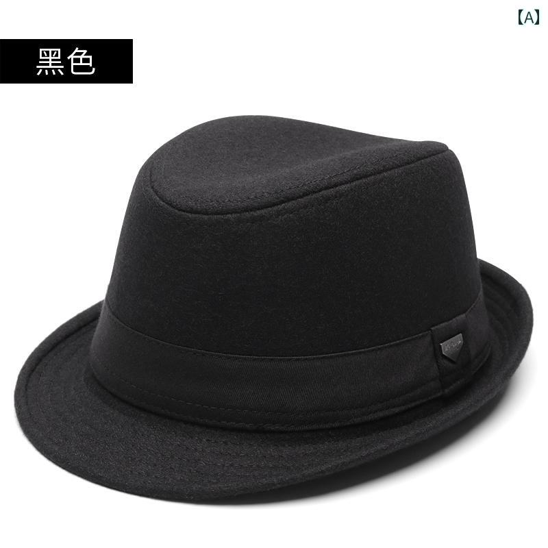 ハット シニア メンズ 紳士用 ウール フェルト 秋冬 大きいサイズ ゆったり 防寒 暖かい レトロ クラシック フェドラ 中折れハット