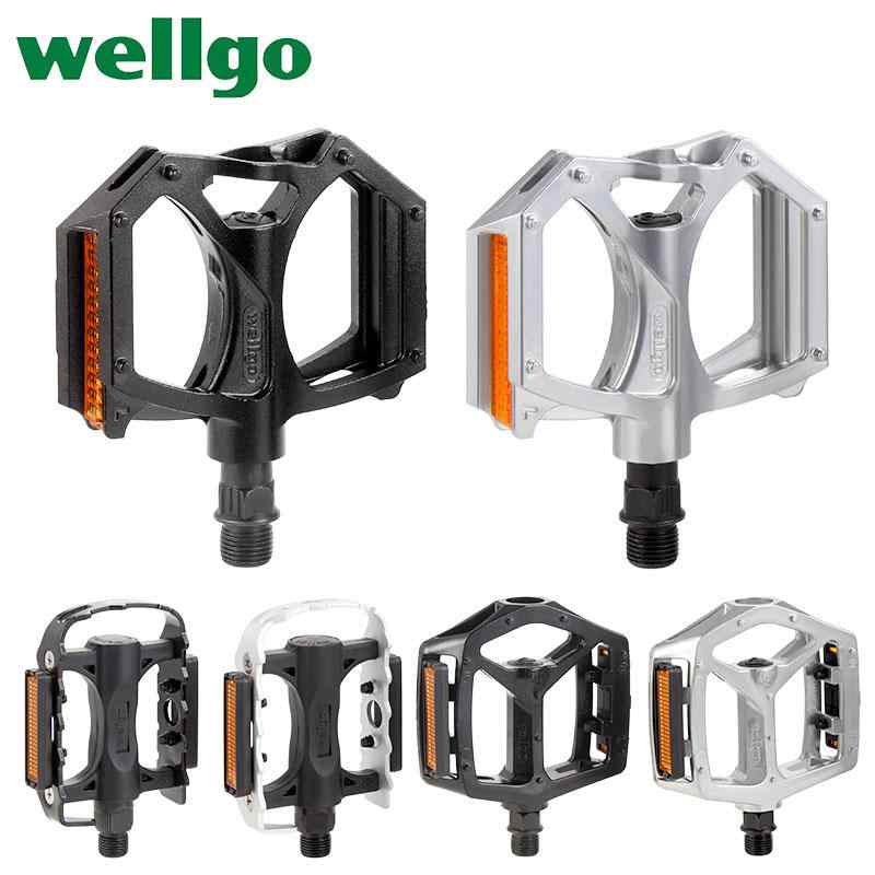 自転車 ペダル Wellgo マウンテンバイク MTB ロードバイク ロードレーサー ベアリング アルミ合金 軽量 フットペダル 汎用 交換用