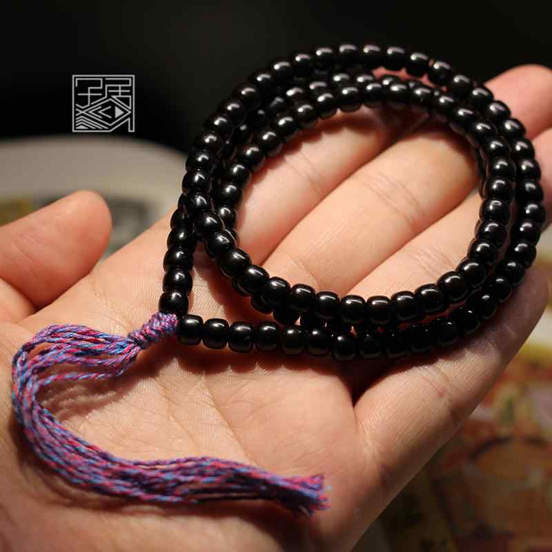 数珠 ブレスレット 黒金 ヤシの実 樽型 108玉 念珠 仏具 お守り 男女兼用 クラシックアクセサリー|フロントップ店
