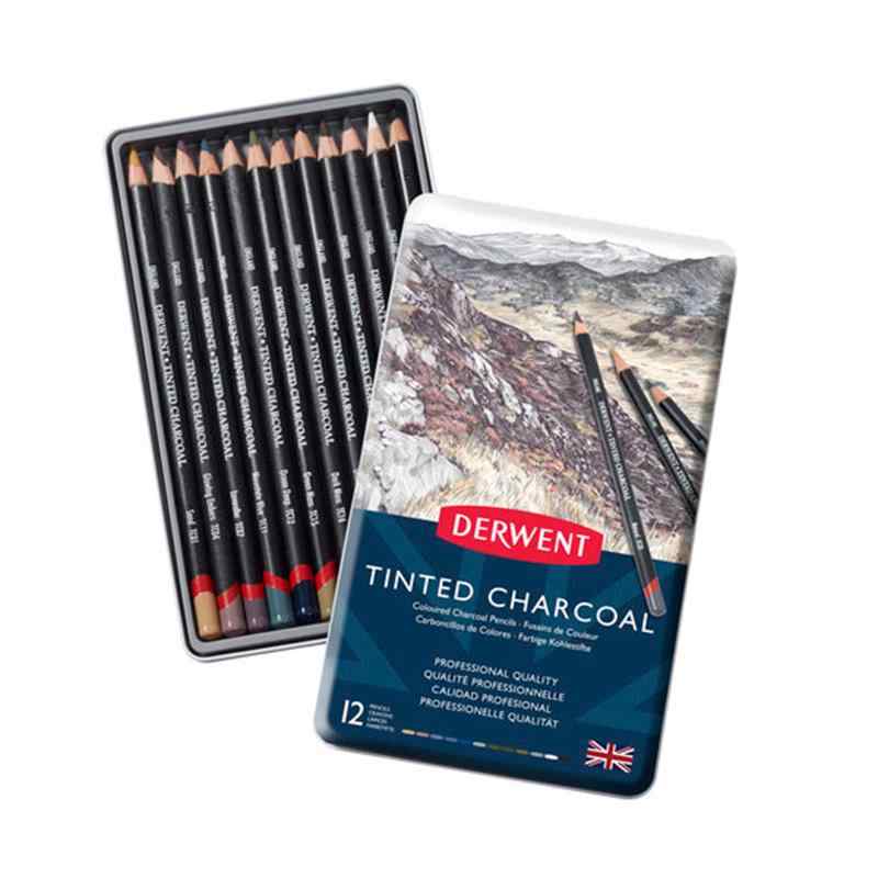 画材 DERWENT ティンテッドチャコール 水溶性 チャコール 初心者 学生 描画 デッサン スケッチ 色彩表現 アート