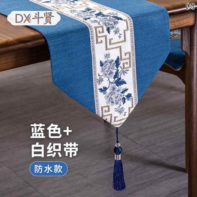 テーブルランナー 新中華風 禅風 モダン ティーテーブル用 茶席 茶卓敷き ロング 長方形 防水 撥水 防汚加工 エレガント 花柄 植物柄 リビング ダイニング 7,586円