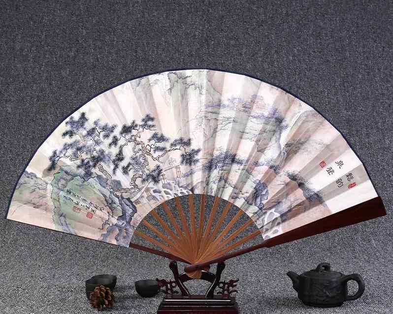 扇子 メンズ おしゃれ 中国風 古風 紅木 鶏羽木 プレゼント コレクション 10寸 折りたたみ