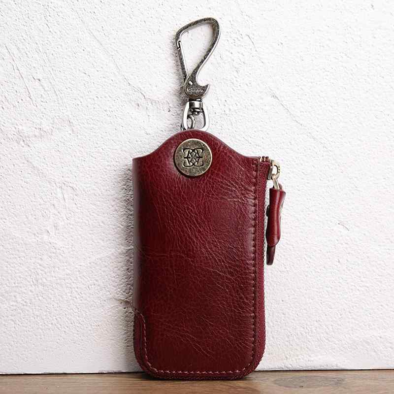 キーケース メンズ レディース 革 牛革 ファスナー 大容量 スマートキー リモコンキー カード収納 鍵 縦型 スリム コンパクト 多機能 おしゃれ