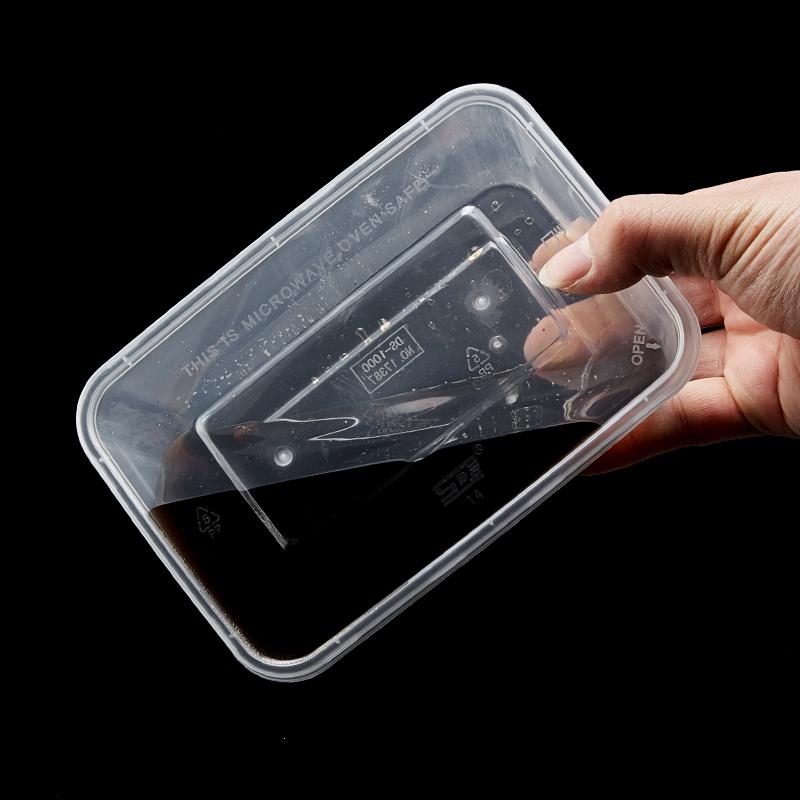 弁当容器 0ml 長方形 プラスチック製 透明 ブラック 蓋 テイクアウト デリバリー 持ち帰り 業務用 フードパック 飲食店 ランチボックス