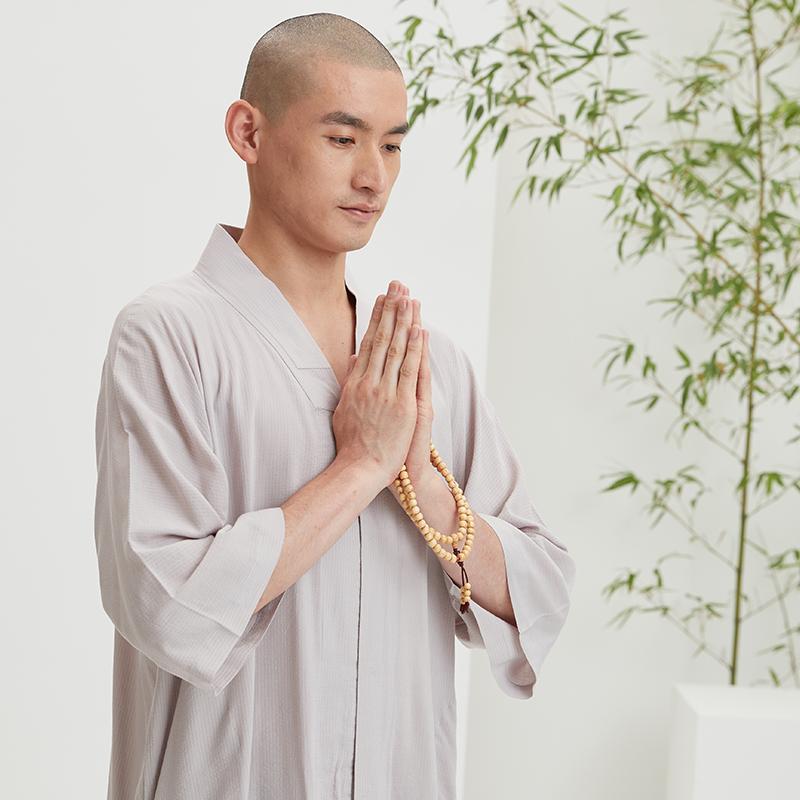 作務衣 男女兼用 春夏 薄手 ゆったり 涼しい 清涼感 隠しボタン ショート 上下セット 洗濯機 綿混 通気性 快適 座禅着 瞑想 普段使い リラックスウェア 部屋着 多展開｜フロントップ店