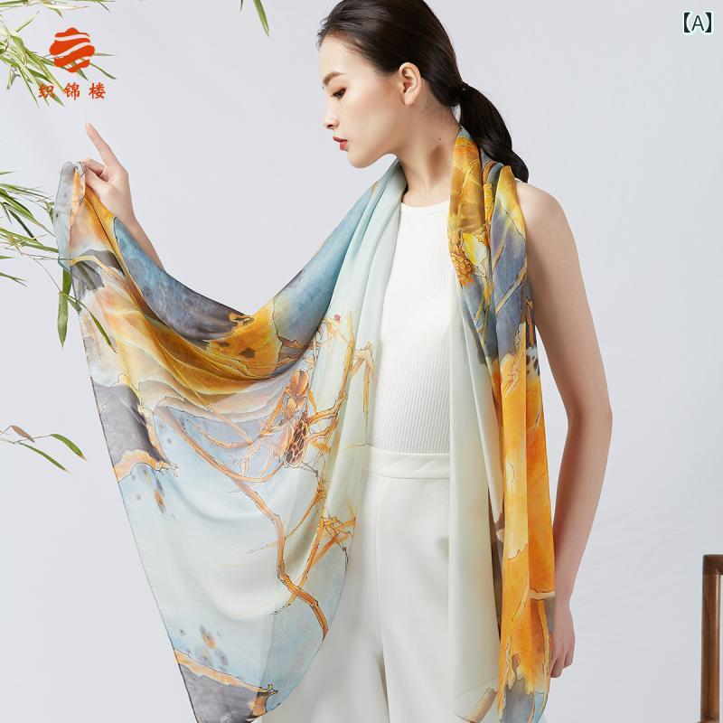 スカーフ レディース 薄手 ロング ショール ストール 長方形 植物柄 花柄 エスニック おしゃれ オールシーズン デジタルプリント｜フロントップ店