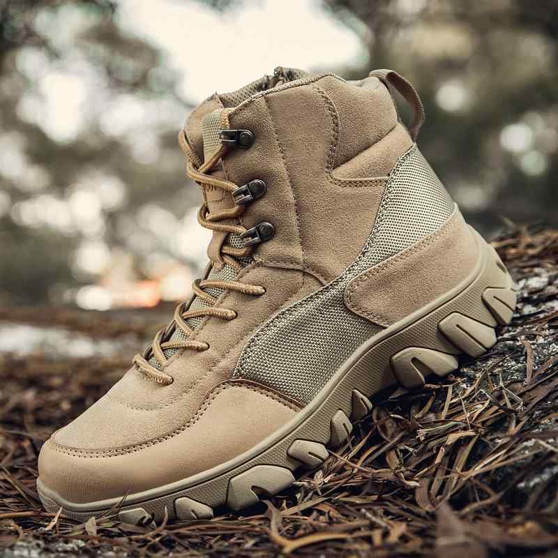 ブーツ メンズ アウトドア ミドルカット 軽量 衝撃吸収 タクティカル ミリタリー 登山 トレッキング 防寒 冬用 暖かい PU メッシュ 耐摩耗ラバーソール ブラック カーキ カモフラージュ｜フロントップ店 10,488円