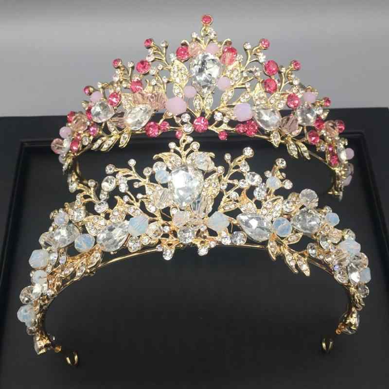 ヘアアクセサリー キッズ 女の子 子供 王冠 ティアラ カチューシャ プリンセス 発表会 結婚式 誕生日 舞台 韓国風 イベント ヘッドドレス 髪飾り ゴールド 赤 華やか かわいい フラワーガール